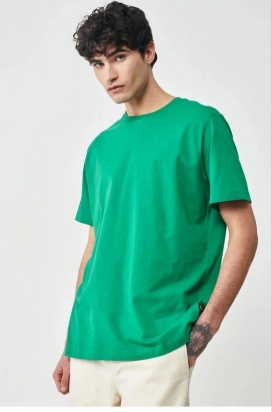 ASSEMA Erkek Düz  Kısa kol  Penye T-shirt- Yeşil