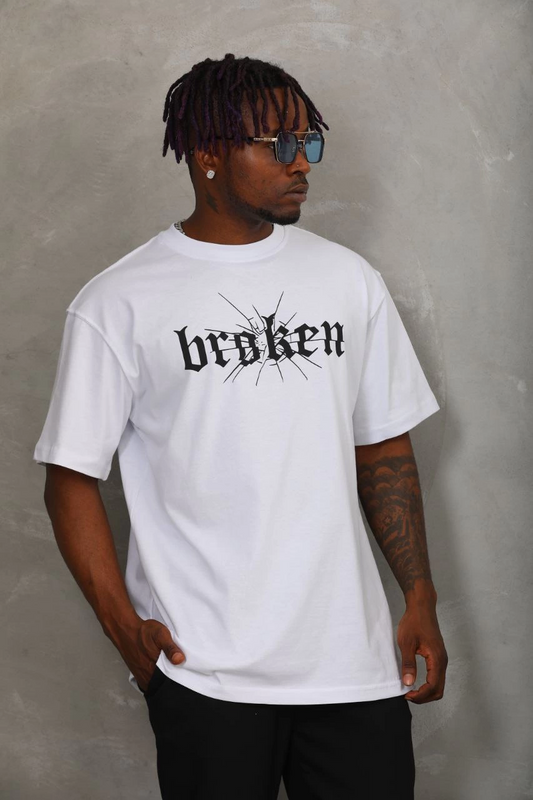 ASSEMA Erkek Baskılı T-Shirt Kısa Kol Bisiklet Yaka Regular Fit Rahat Kalıp Günlük Tişört - Beyaz