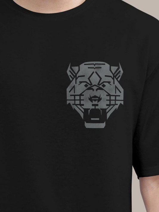 ASSEMA Erkek Baskılı T-Shirt Kısa Kol Bisiklet Yaka Regular Fit Rahat Kalıp Tişört -  Siyah