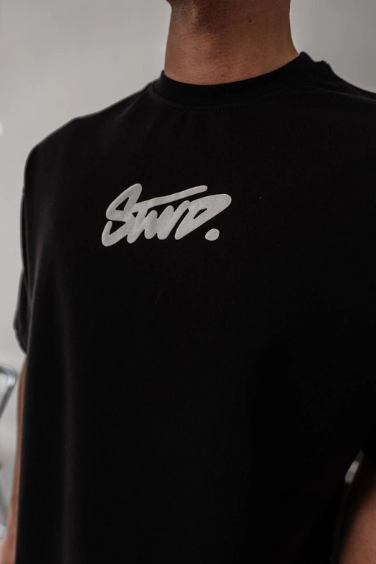 ASSEMA Erkek Baskılı Oversize Kısa kol  T-shirt - Siyah