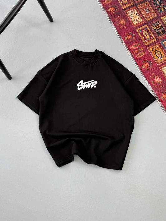ASSEMA Erkek Baskılı Oversize Kısa kol T-shirt - Siyah