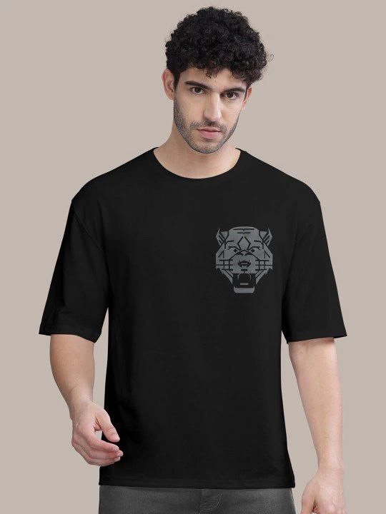 ASSEMA Erkek Baskılı T-Shirt Kısa Kol Bisiklet Yaka Regular Fit Rahat Kalıp Tişört -  Siyah