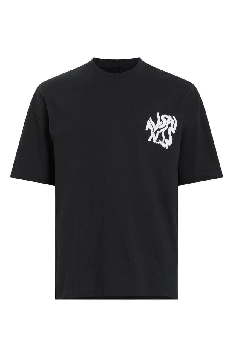 ASSEMA Erkek Baskılı Oversize Kısa kol  T-shirt - Siyah