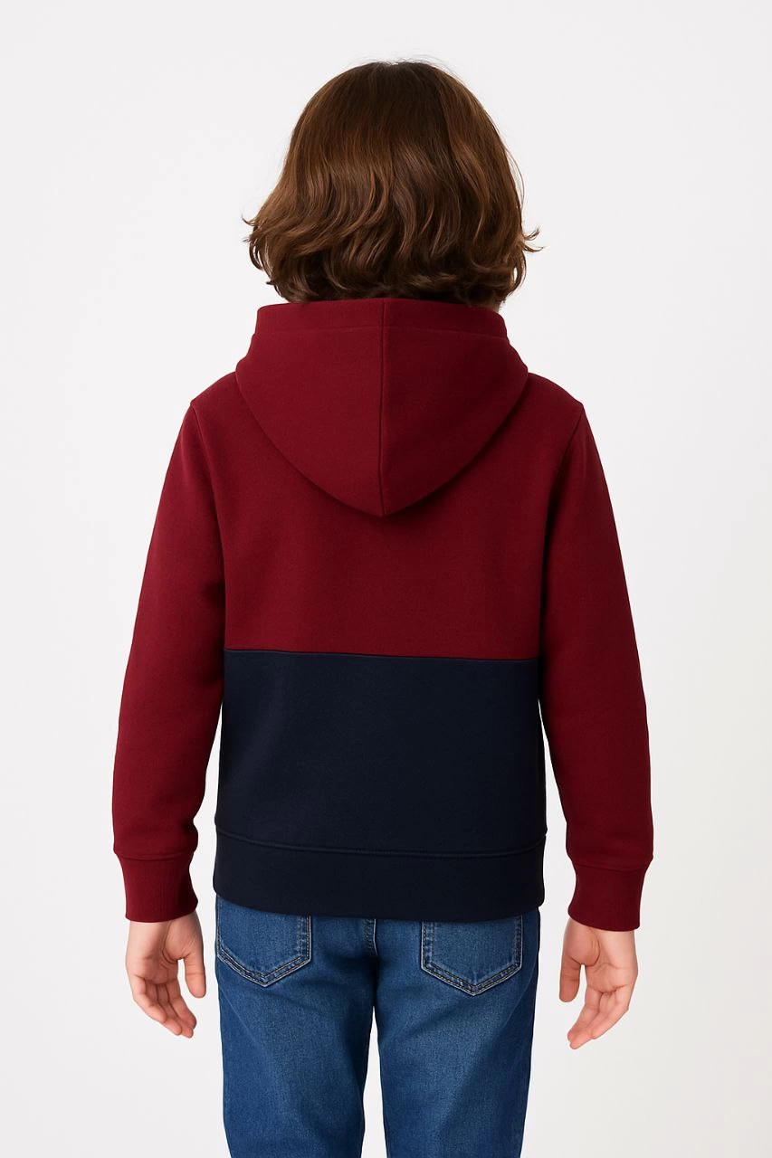 ASSEMA Erkek Çocuk Kapüşonlu Kanguru Cepli Parçalı SweatShirt - Renkli