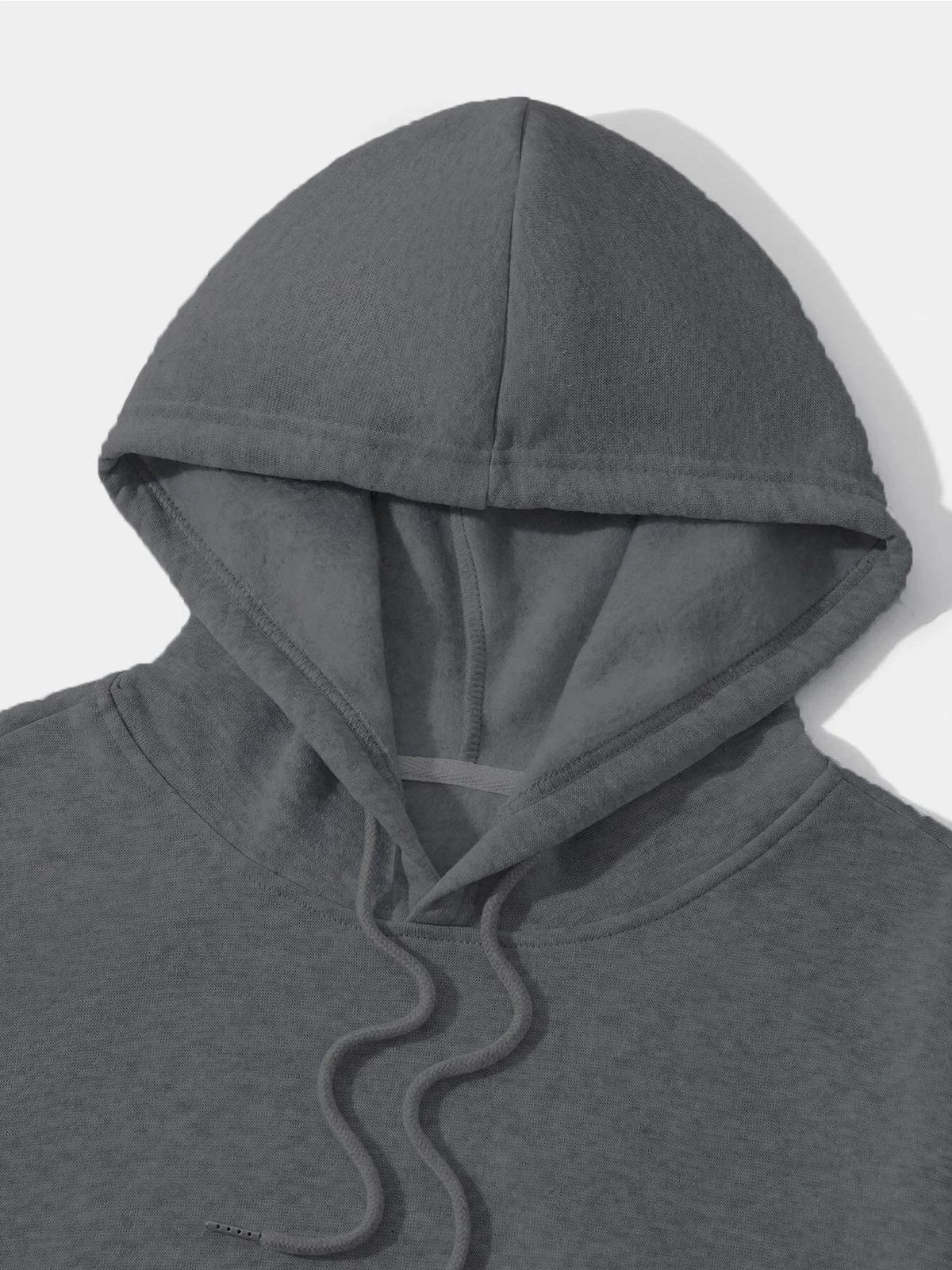 ASSEMA Erkek Düz Kapüşonlu üç iplik pamuklu sweatshirt  - Füme
