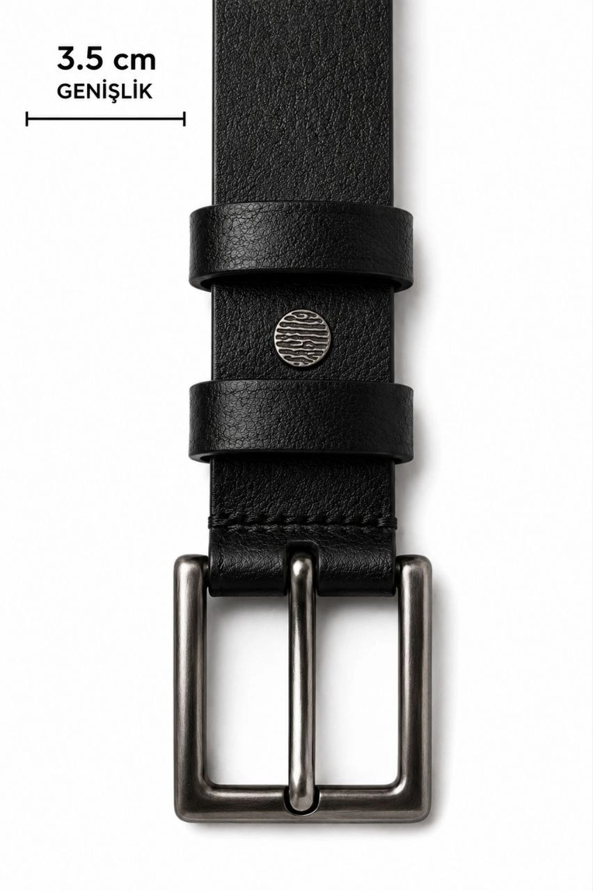 Erkek Hakiki Deri 3.5 cm Klasik Kemer Metal Tokalı Günlük ve Klasik Kullanım