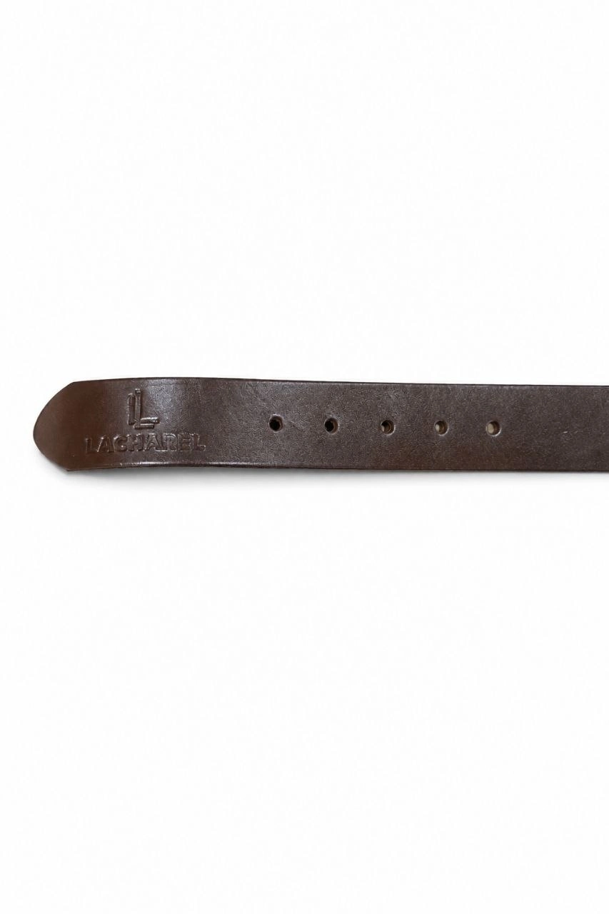 Erkek Hakiki Deri 4.5 cm Kot ve Kumaş Pantolon Kemeri Metal Tokalı Kahverengi