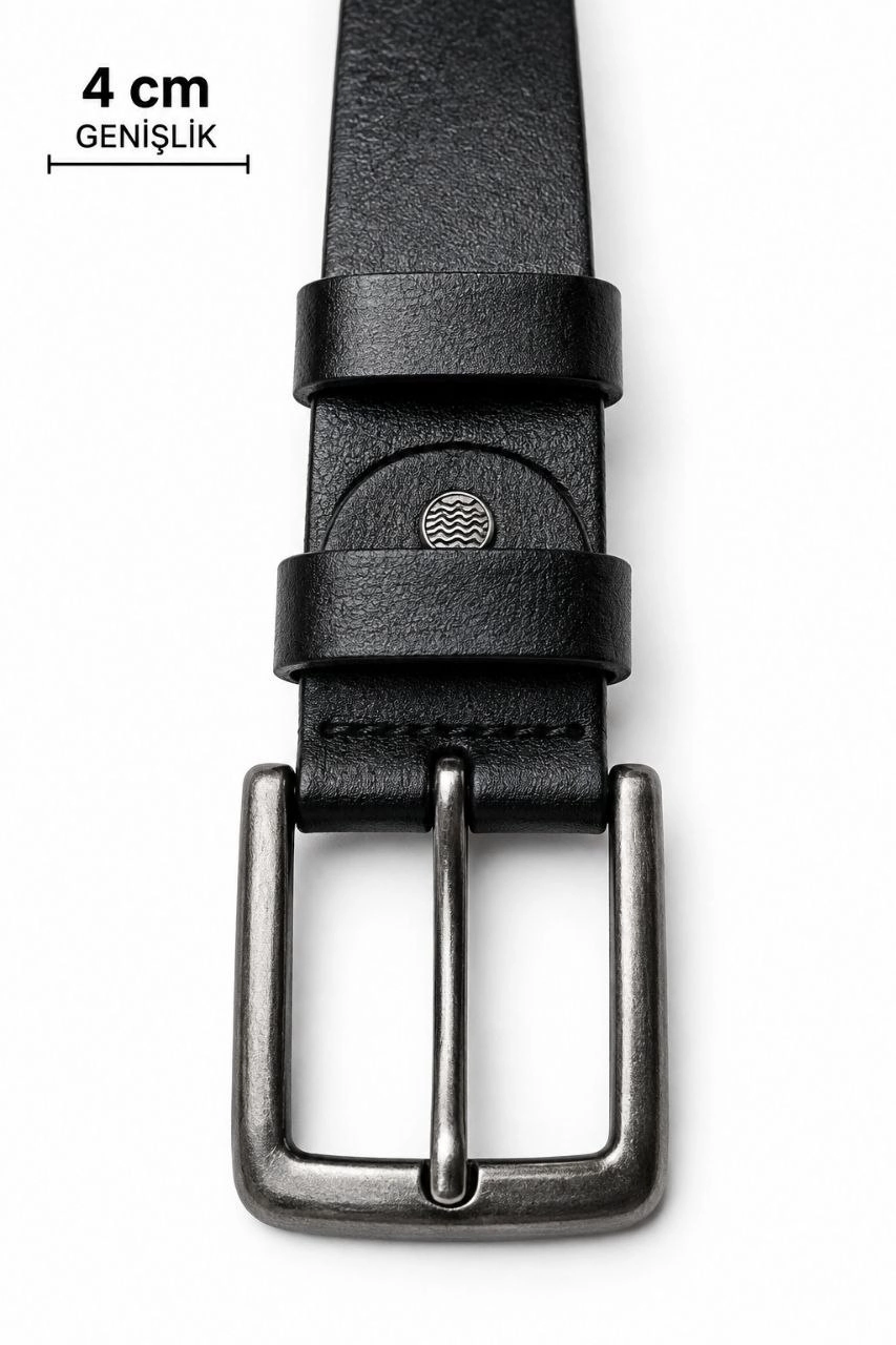 Erkek Hakiki Deri 4 cm Klasik Kemer Metal Tokalı Günlük ve Klasik Kullanım