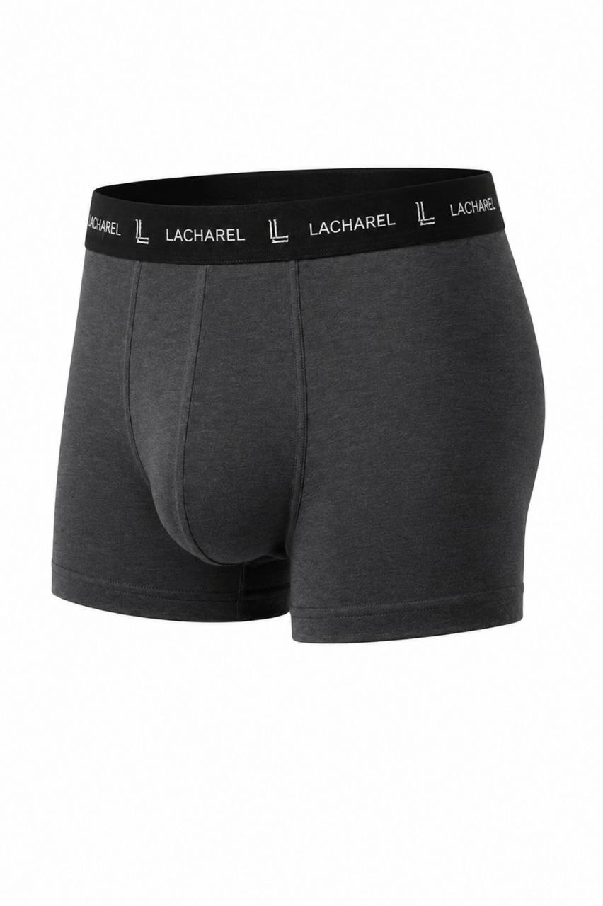 Erkek Likralı Pamuklu Nefes Alan Penye 6 Adet Boxer - Füme & Gri