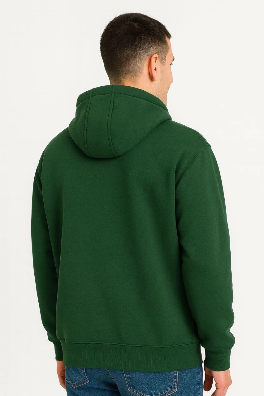 ASSEMA Erkek Ovarsize Kapüşonlu Swetshirt Kanguru Çepli Cıtcıtlı 3 iplik Şardonlu - Haki