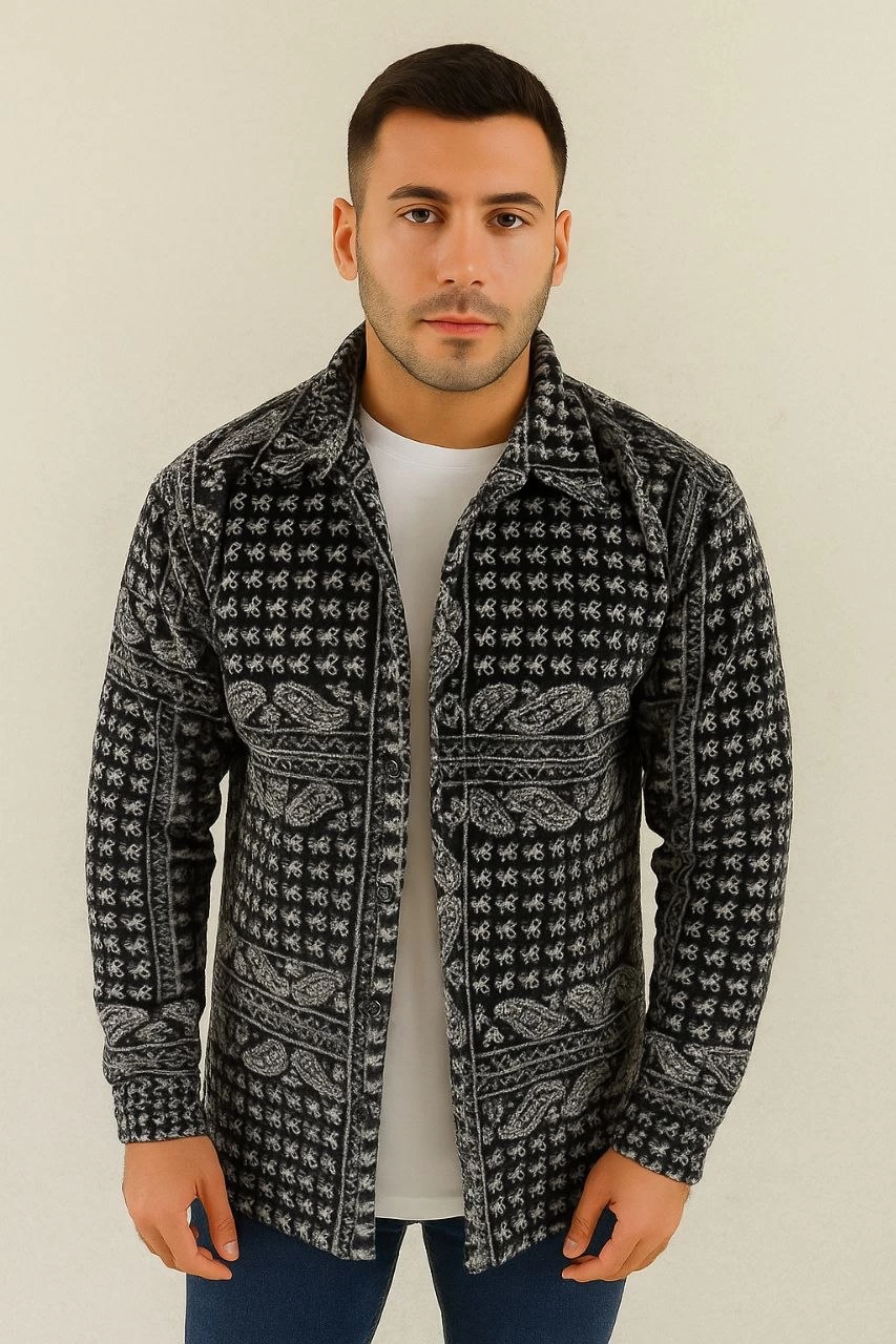 ASSEMA Erkek Polar Fermuarlı Sweatshirt Kapüşonsuz Cepli Yumuşak Dokulu Oversize Kalıp - Siyah