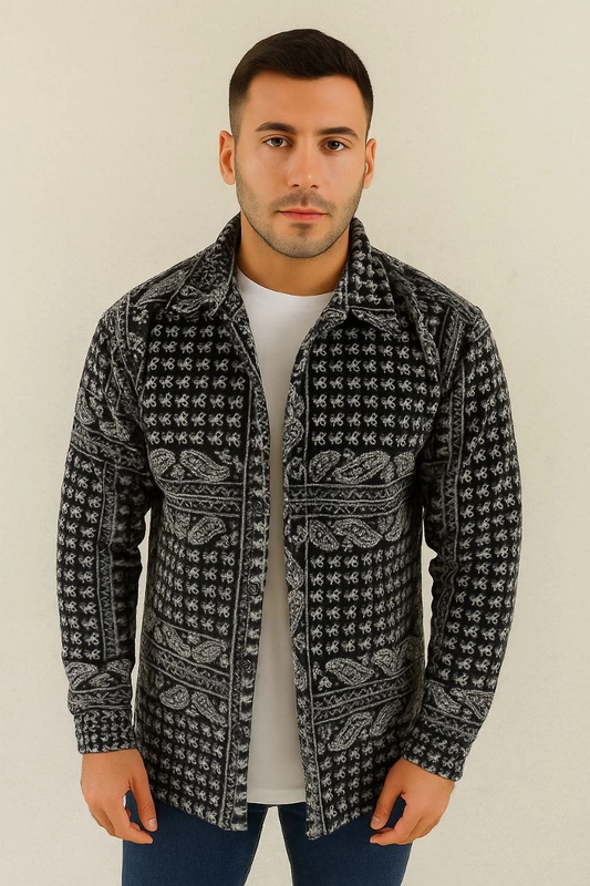 ASSEMA Erkek Polar Fermuarlı Sweatshirt Kapüşonsuz Cepli Yumuşak Dokulu Oversize Kalıp - Siyah