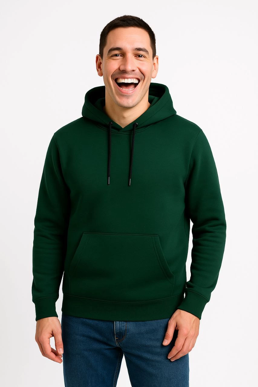 ASSEMA Erkek Üç İplik Kapüşonlu Kanguru Cepli SweatShirt hoodie - Haki