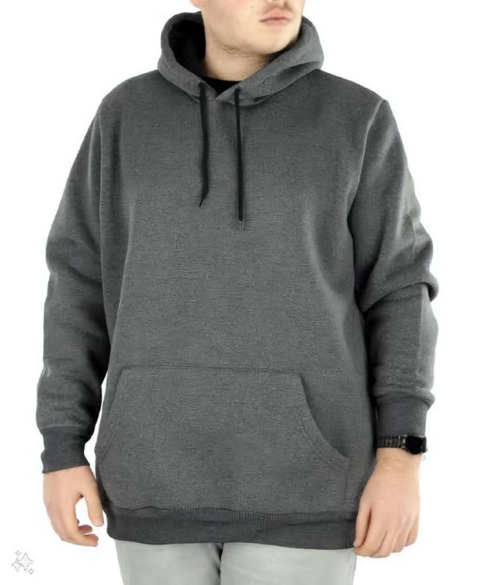ASSEMA Erkek Uzun Kol Kapşonlu Basic Sweatshirt hoodie - Füme