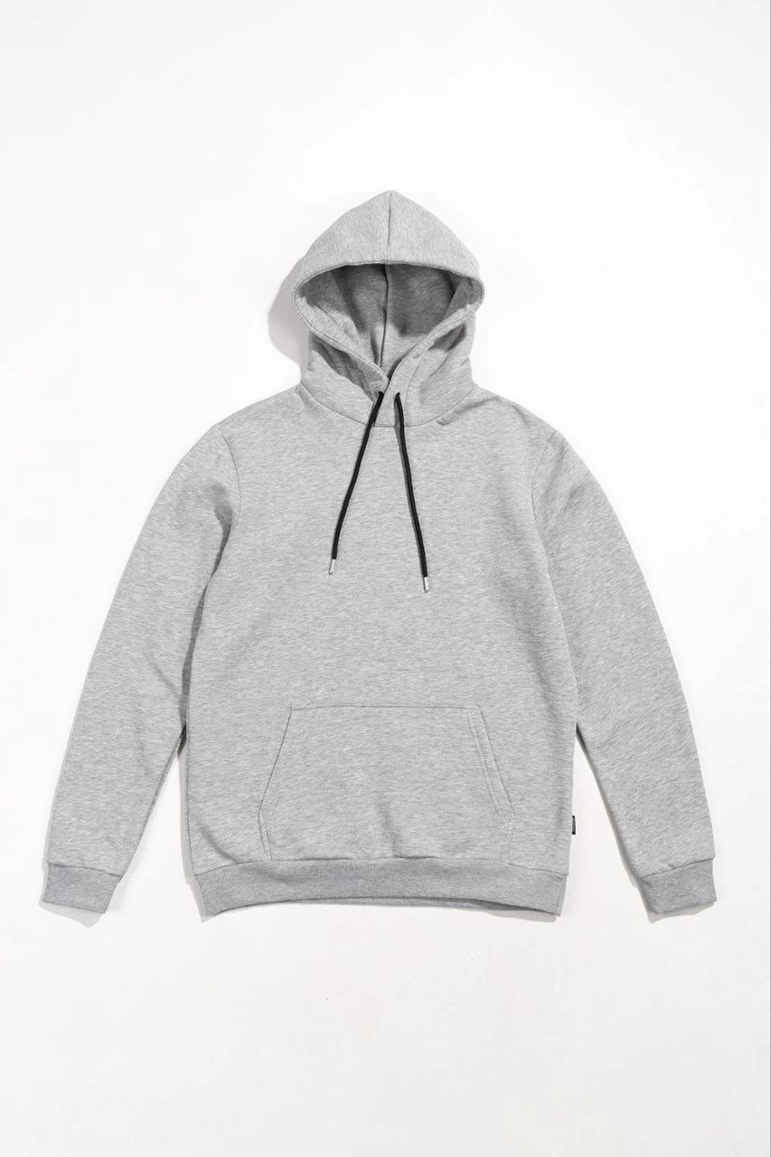 ASSEMA Kadın Uzun Kol Kapşonlu Basic Sweatshirt hoodie - Gri