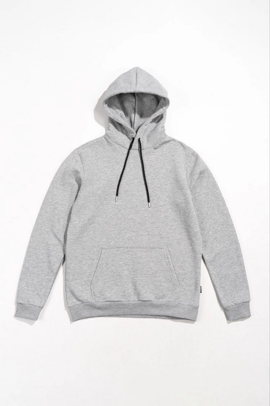 ASSEMA Kadın Uzun Kol Kapşonlu Basic Sweatshirt hoodie - Gri