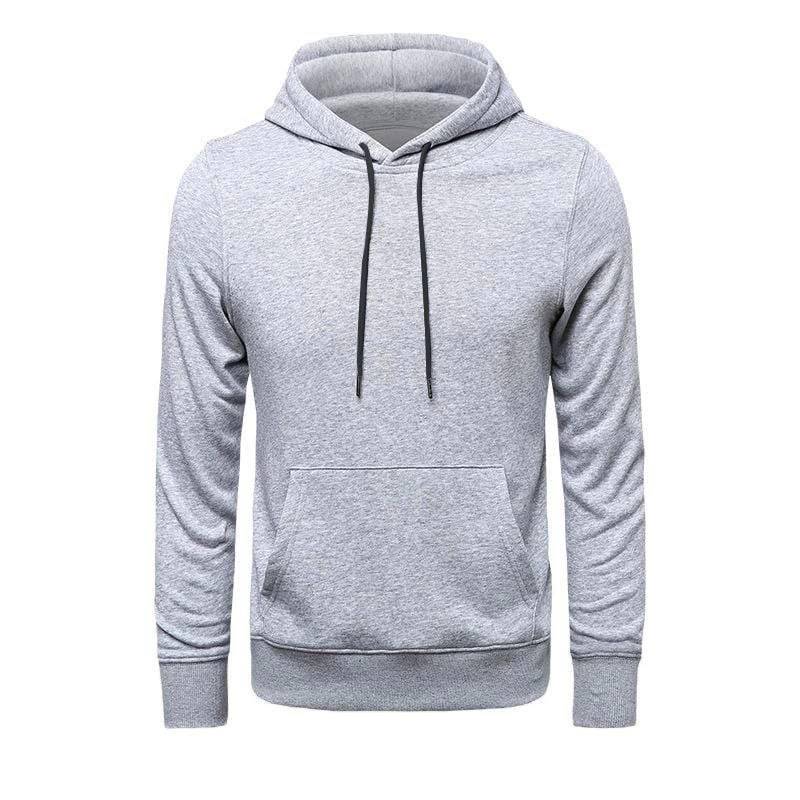 ASSEMA Erkek Uzun Kol Kapşonlu Basic Sweatshirt hoodie - Gri