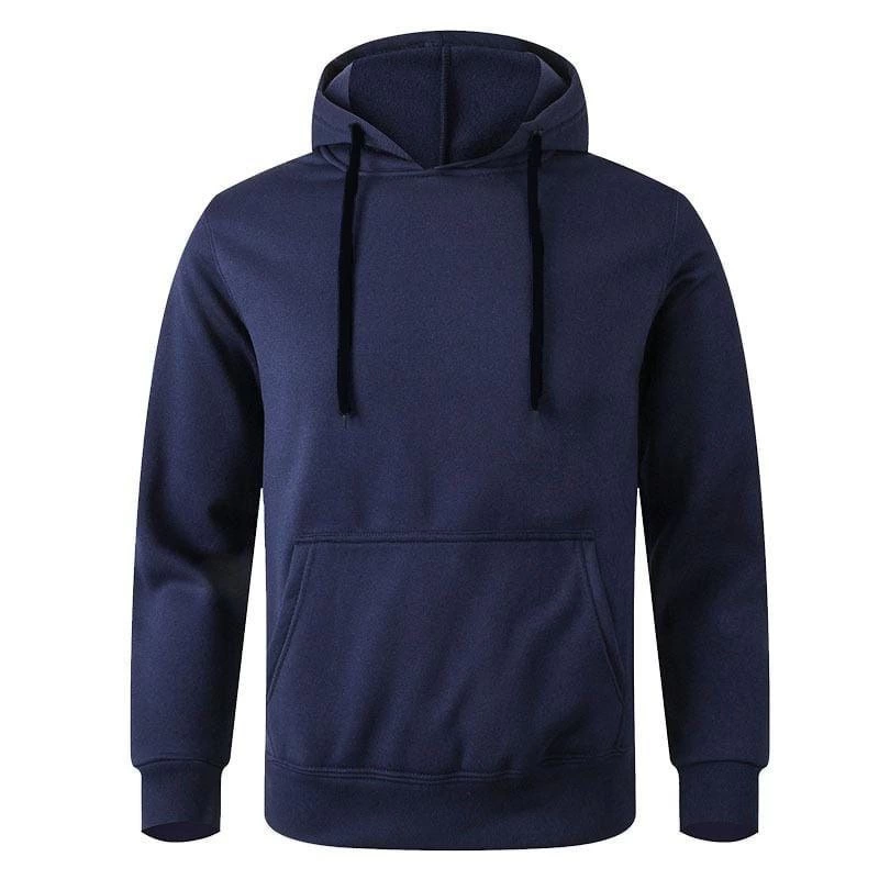 ASSEMA Erkek Uzun Kol Kapşonlu Basic Sweatshirt hoodie - Lacivert