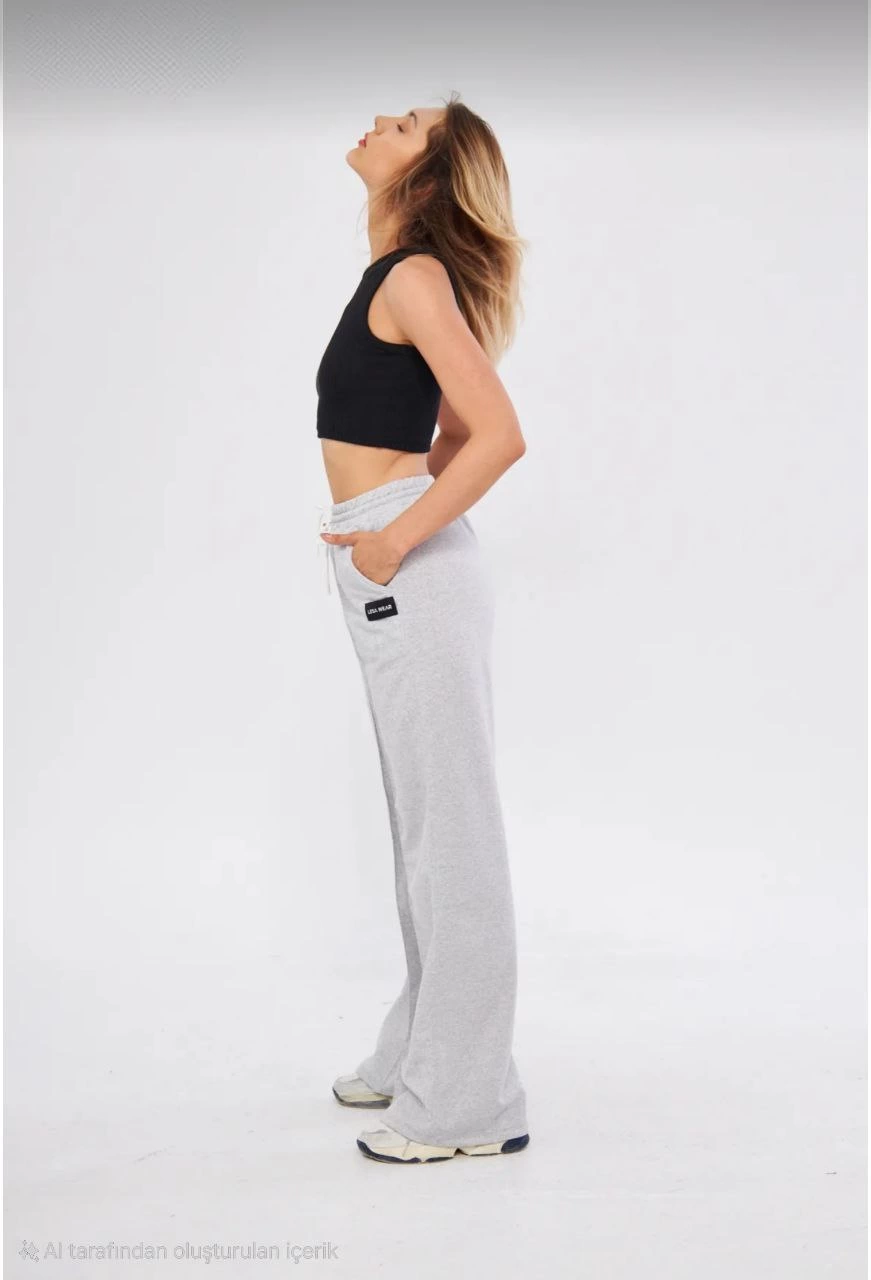 ASSEMA İki iplik Bol Paça Eşofman Pantalon - Gri