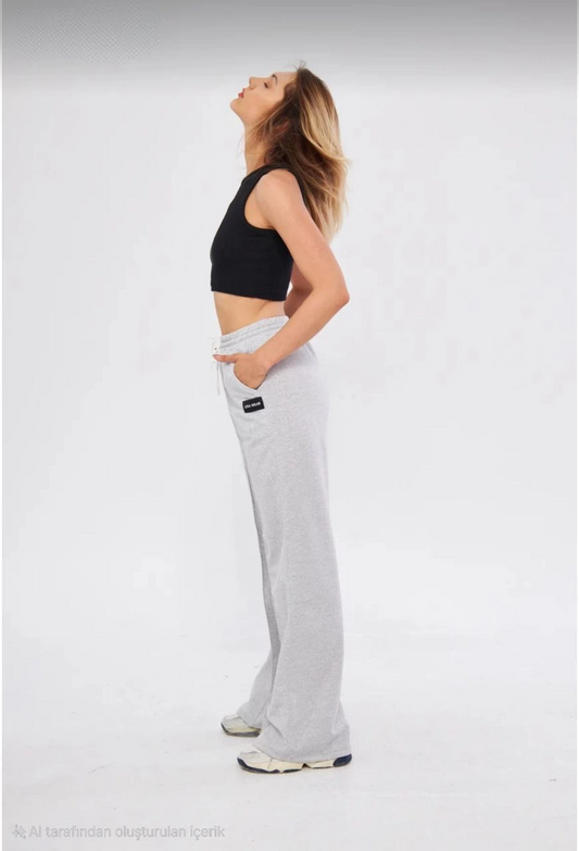 ASSEMA İki iplik Bol Paça Eşofman Pantalon - Gri