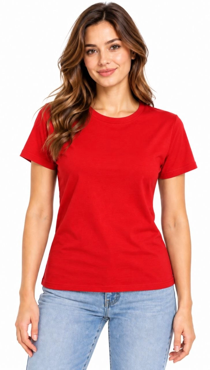 Kadın Basic Tişört Bisiklet Yaka Kısa Kol Günlük Yazlık Slim fit T-Shirt