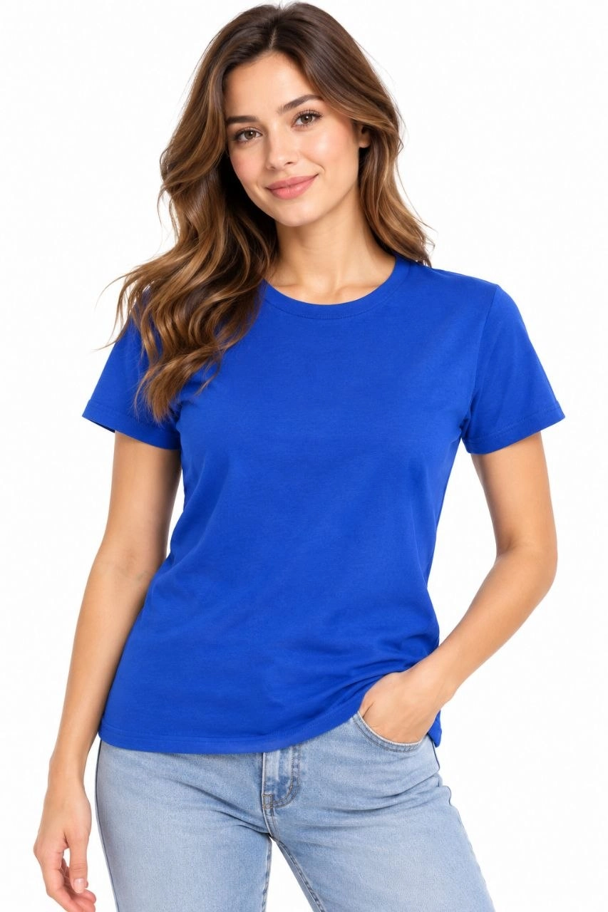 Kadın Basic Tişört Bisiklet Yaka Kısa Kol Günlük Yazlık Slim fit T-Shirt