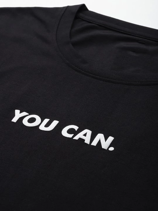 ASSEMA Kadın Baskılı T-Shirt Kısa Kol Bisiklet Yaka Ovarsize Rahat Kalıp Tişört -  Siyah