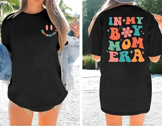 ASSEMA Kadın Baskılı T-Shirt Kısa Kol Bisiklet Yaka Ovarsize Rahat Kalıp Tişört -  Siyah