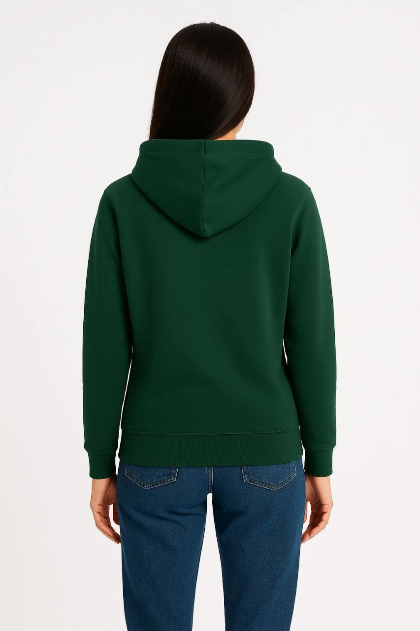 ASSEMA Kadın Üç İplik Kapüşonlu Kanguru Cepli Sweatshirt hoodie - Haki