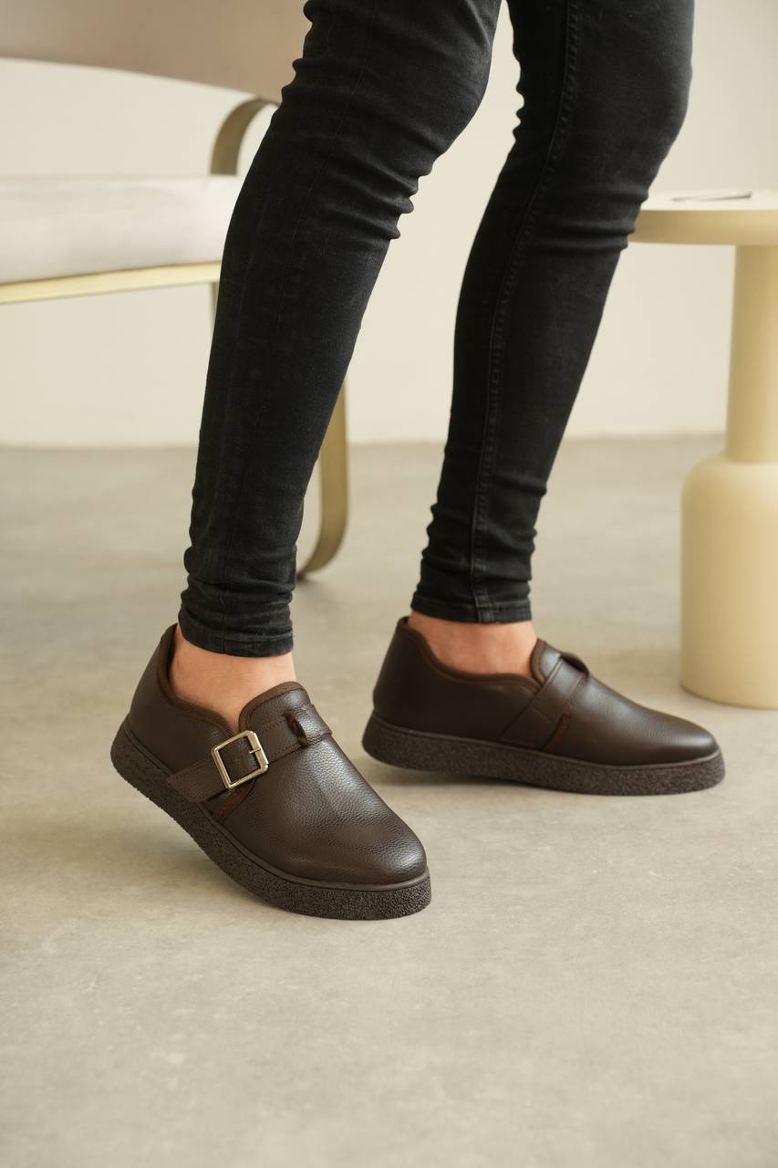 ASSEMA KB-KX1 Kuback Kahve Cilt Kürkülü Günlük Erkek Ayakkabı