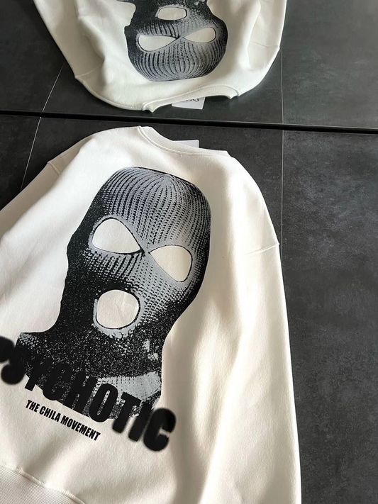 ASSEMA Kadın üç iplik Kışlık Bisiklet Yaka Baskılı SweatShirt - Beyaz