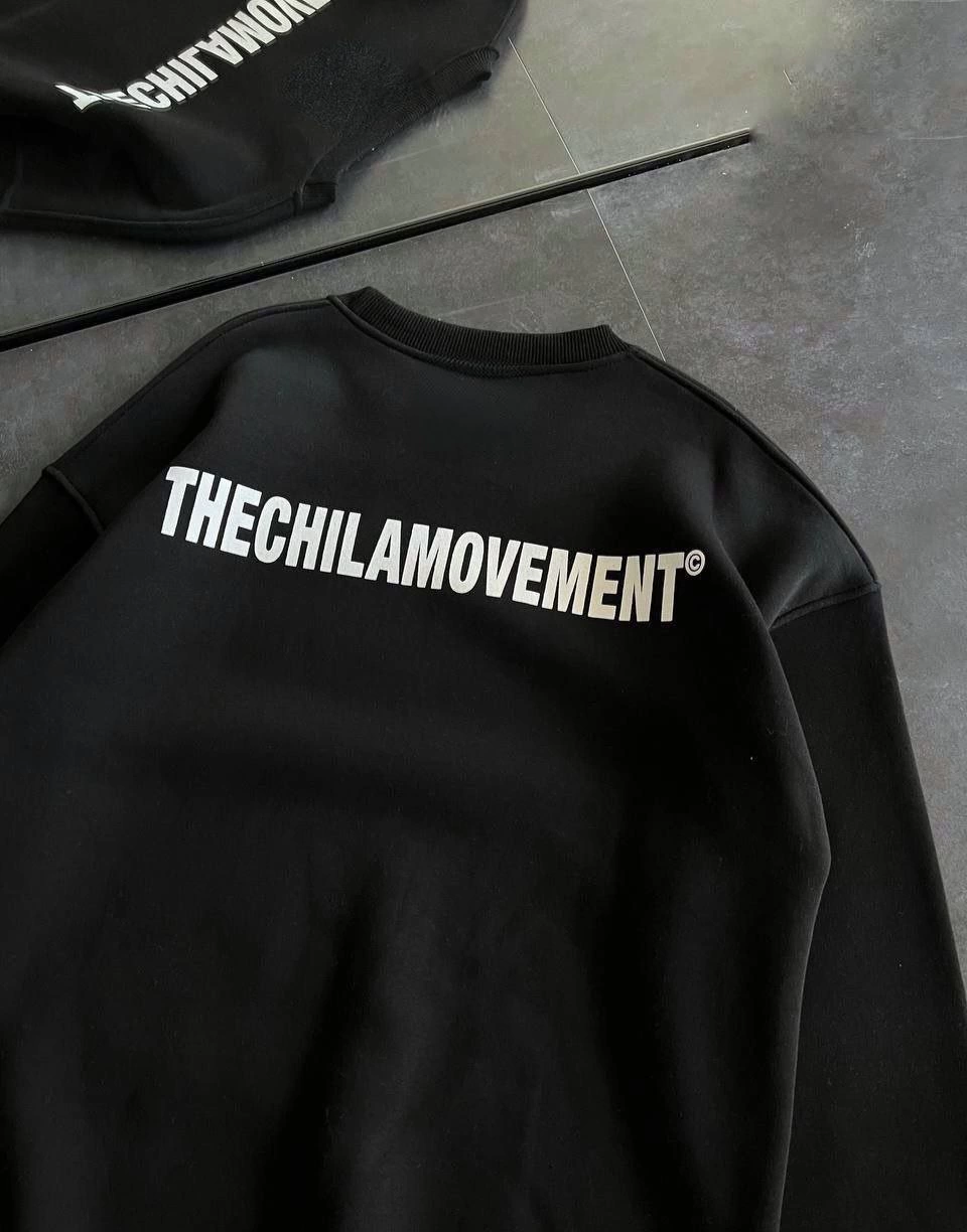 ASSEMA Kadın üç iplik Kışlık Bisiklet Yaka Oversize Baskılı SweatShirt - Siyah