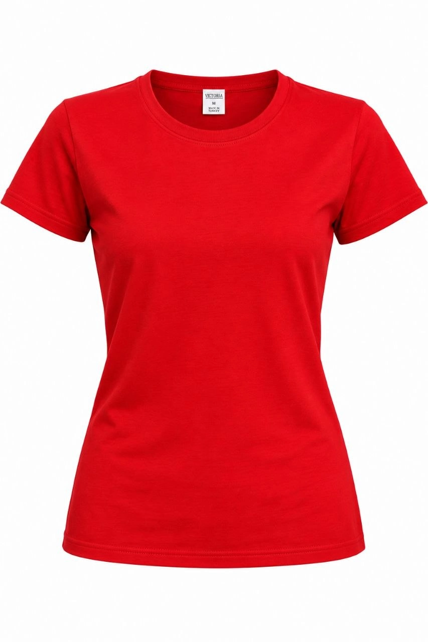 Kız Çocuk Basic Bisiklet Yaka Kısa Kollu Slim Fit Yazlık Tişört