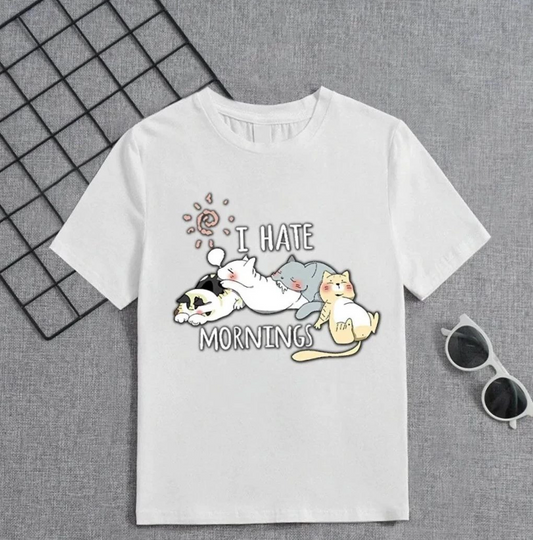 ASSEMA Kız Çocuk Bisiklet Yaka Baskılı T-Shirt - Beyaz