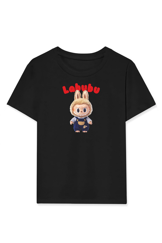ASSEMA Kız Labubu Çocuk Baskılı T-Shirt - Beyaz
