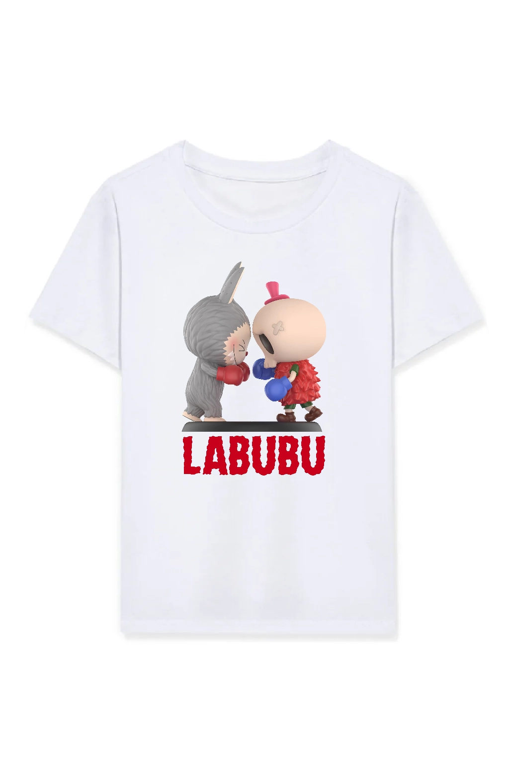 ASSEMA Kız Labubu Çocuk Baskılı T-Shirt - Beyaz