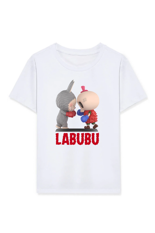 ASSEMA Kız Labubu Çocuk Baskılı T-Shirt - Beyaz