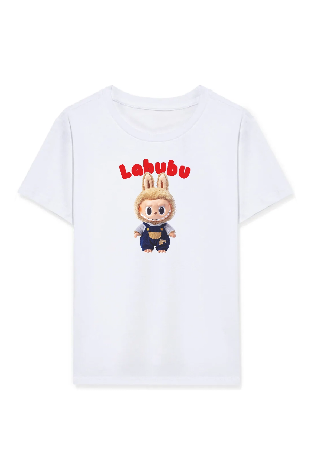 ASSEMA Kız Labubu Çocuk Baskılı T-Shirt - Beyaz