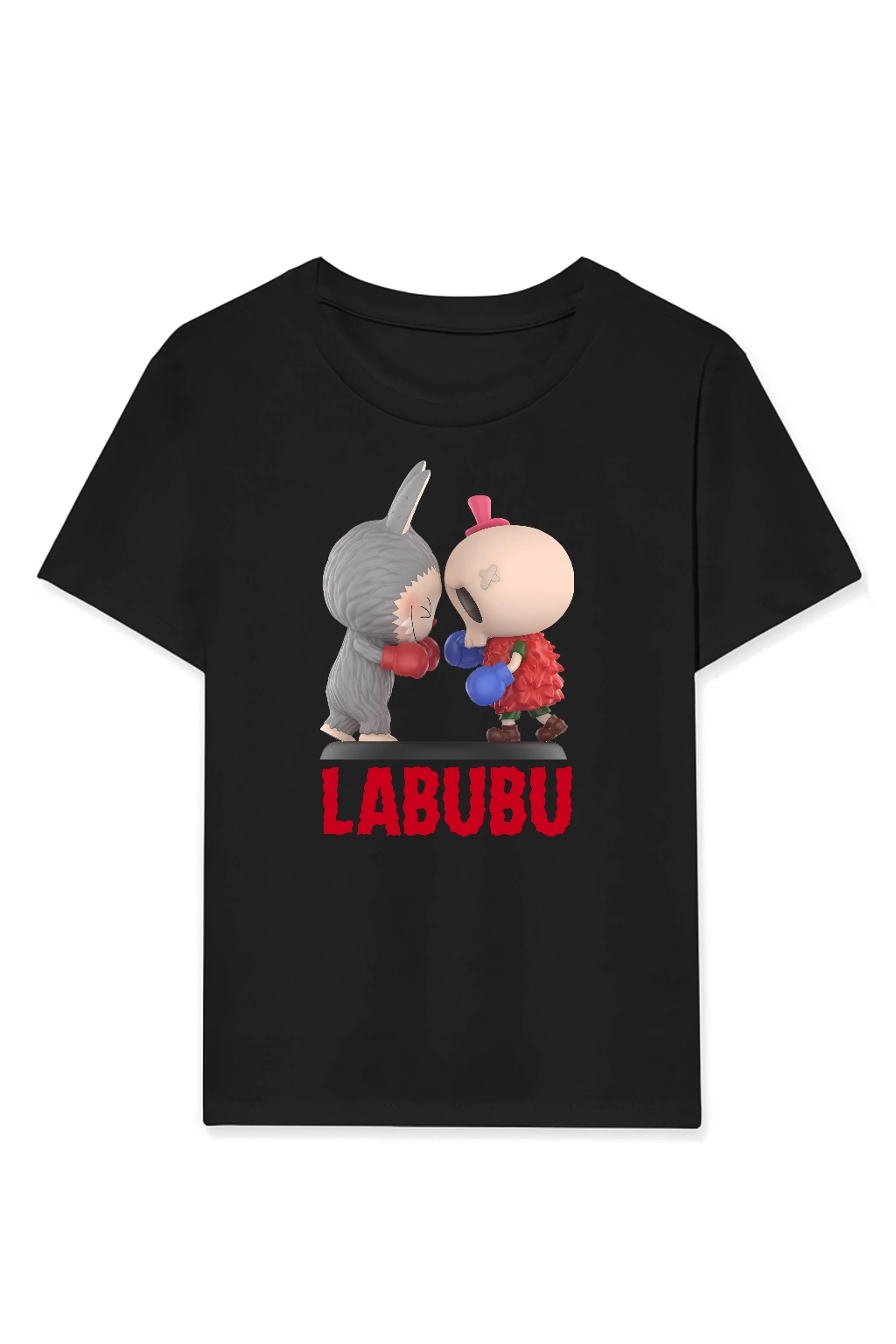 ASSEMA Kız Labubu Çocuk Baskılı T-Shirt - Siyah