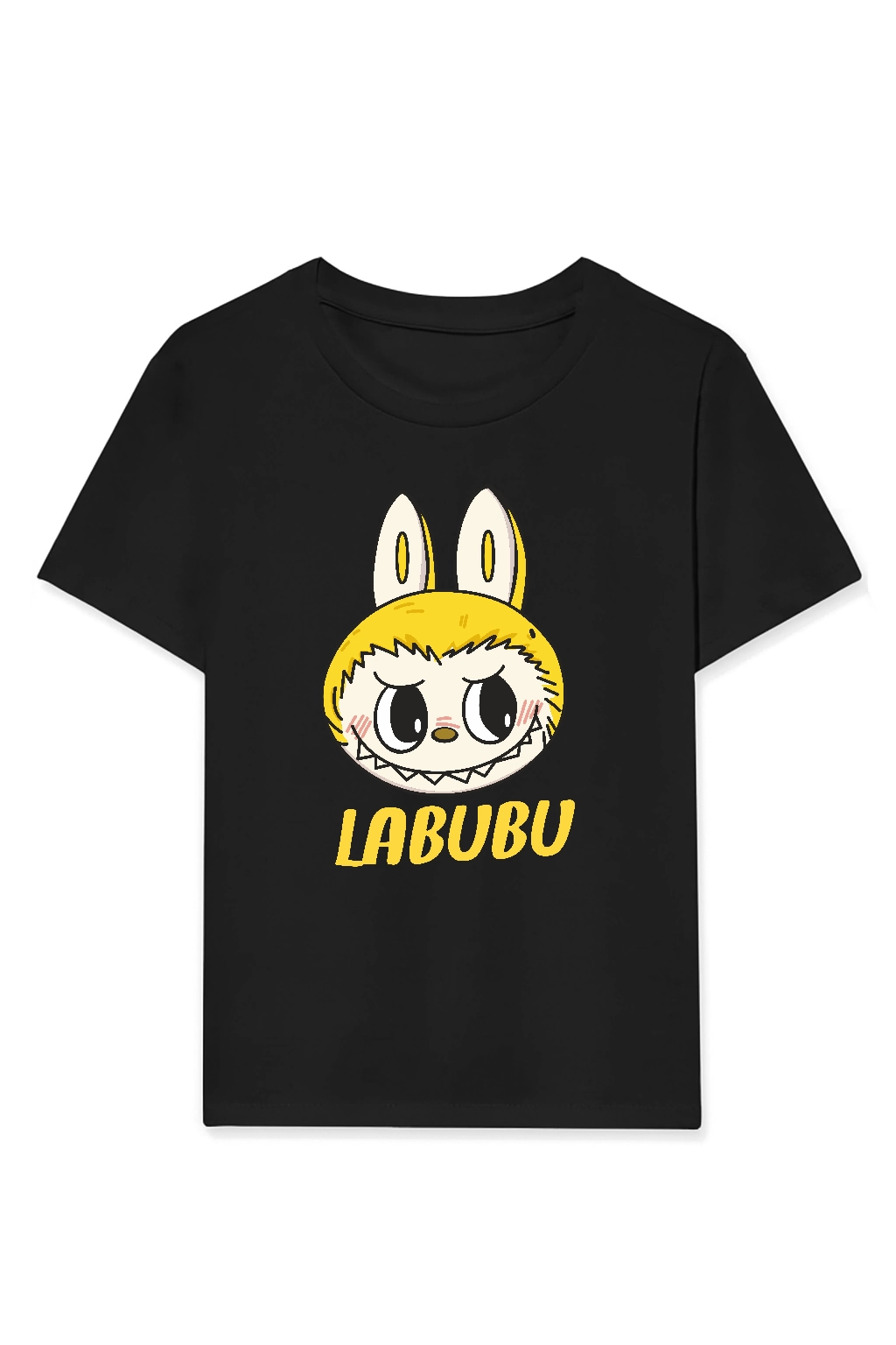 ASSEMA Kız Labubu Çocuk Baskılı T-Shirt - Siyah