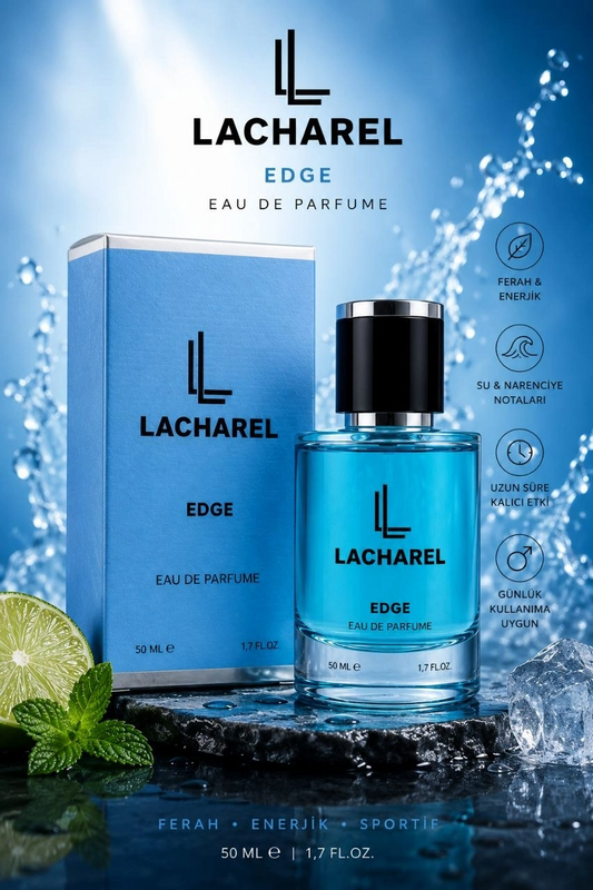 LACHAREL Edge Eau De Parfum 50 ML Enerjik Ferah ve Sportif Erkek Parfüm