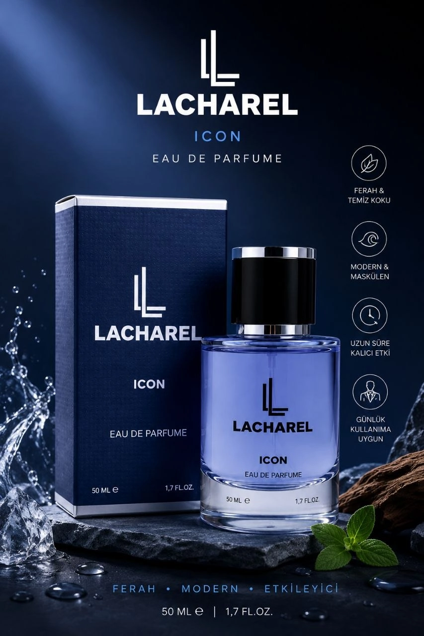 LACHAREL Icon ve Aura 2'li Erkek Parfüm Seti Eau De Parfum 2x50 ML