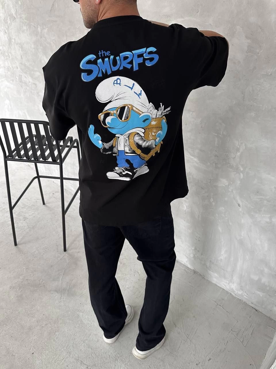 ASSEMA Erkek Baskılı T-Shirt Kısa Kol Bisiklet Yaka Regular Fit Rahat Kalıp Günlük Tişört - Siyah