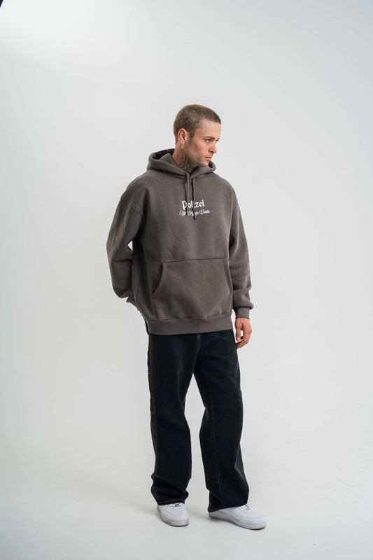 ASSEMA Erkek Üç İplik Kapşonlu Dijital Patchli SweatShirt - Füme