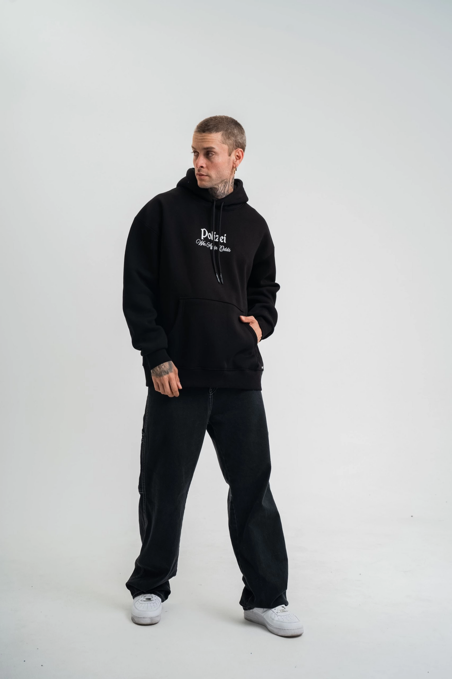 ASSEMA Erkek Üç İplik Kapşonlu Dijital Patchli SweatShirt - Siyah