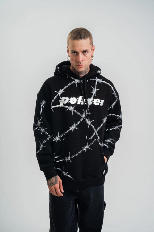 ASSEMA ERKEK Kapşonlu Varak ve Pano Baskılı SweatShirt- Siyah