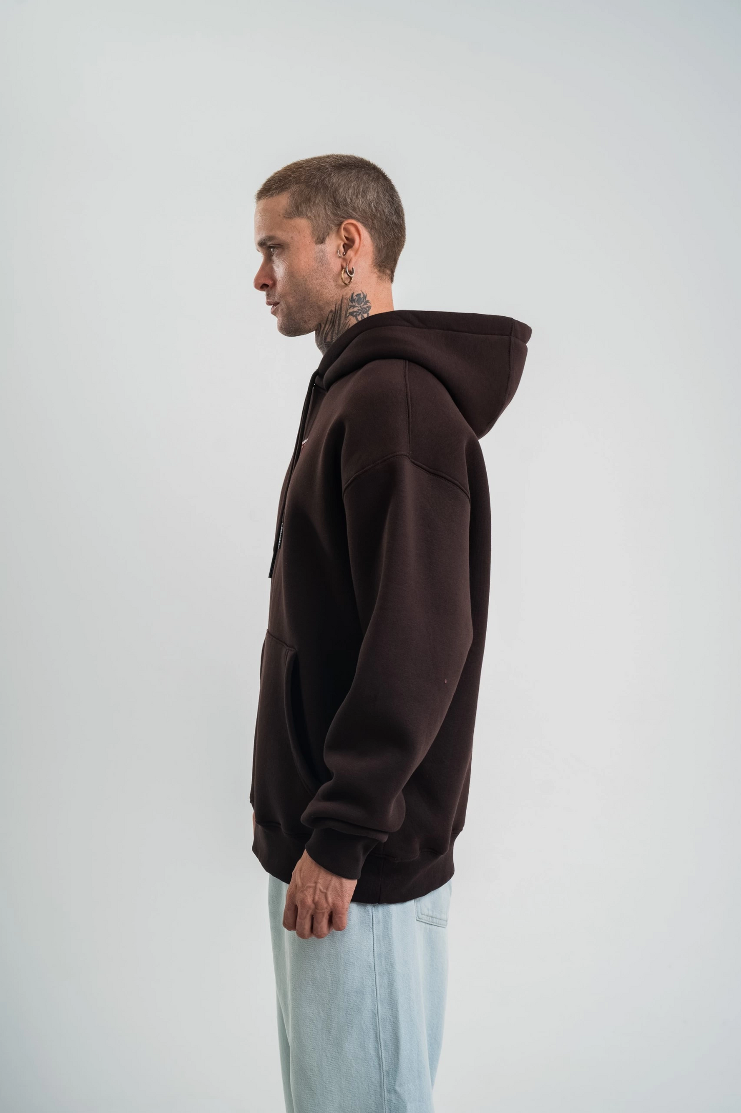 ASSEMA Erkek Premium Nakışlı Kapşonlu Sweatshirt Double Oversize Üç İplik Pamuklu - Siyah