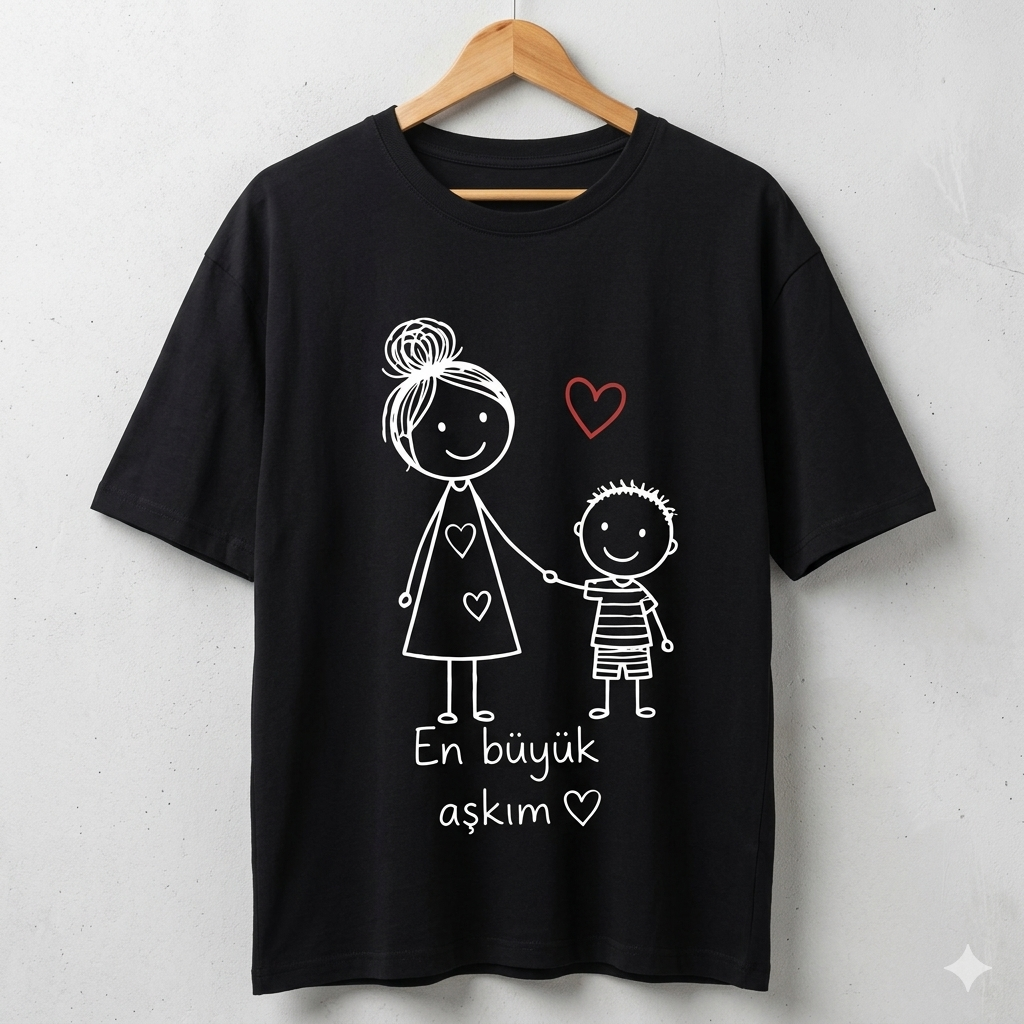 ASSEMA Anneler Gününe Özel En Büyük Aşkım Baskılı T-shirt