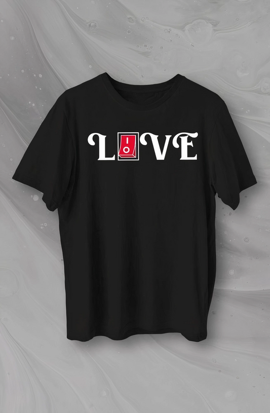 ASSEMA Sevgililer Günü İçin Özel Tasarım Love Baskılı T-shirt - Siyah