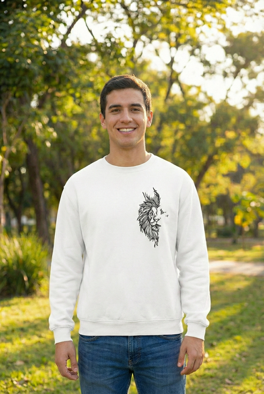 ASSEMA Sevgililer Günü Özel Bisiklet Yaka Baskılı Oversize Sweatshirt - Beyaz